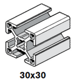 30x30mm Aluminum Extrusions; Square with T-slots; Bosch Rexroth MGE
