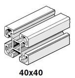40x40mm Aluminum Extrusions; Square with T-slots; Bosch Rexroth MGE