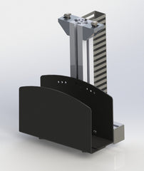 Ergotron small/slim CPU holder with custom drop-down mount and cable management