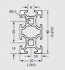 20x40 extrusion, dimensions, 3842517178, Bosch Rexroth, FlexMation