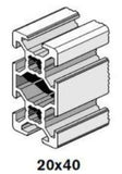 20x40 mm Aluminum Extrusions; Square with T-slots; Mini Extrusion; Bosch Rexroth