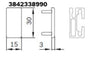3842338990, End Cap for 15x30 bin hanging profile, Bosch Rexroth