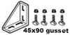Gusset, gussets, gusset kit, connection bracket, corner bracket, 3842523570, 45x90 gusset, Bosch Rexroth