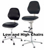 Clean Room Chairs, Low and High style workstation chairs, Ergonomic