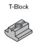 Fasteners; T-Block; Steel; Select thread sizes for 8 mm or 10 mm t-slot